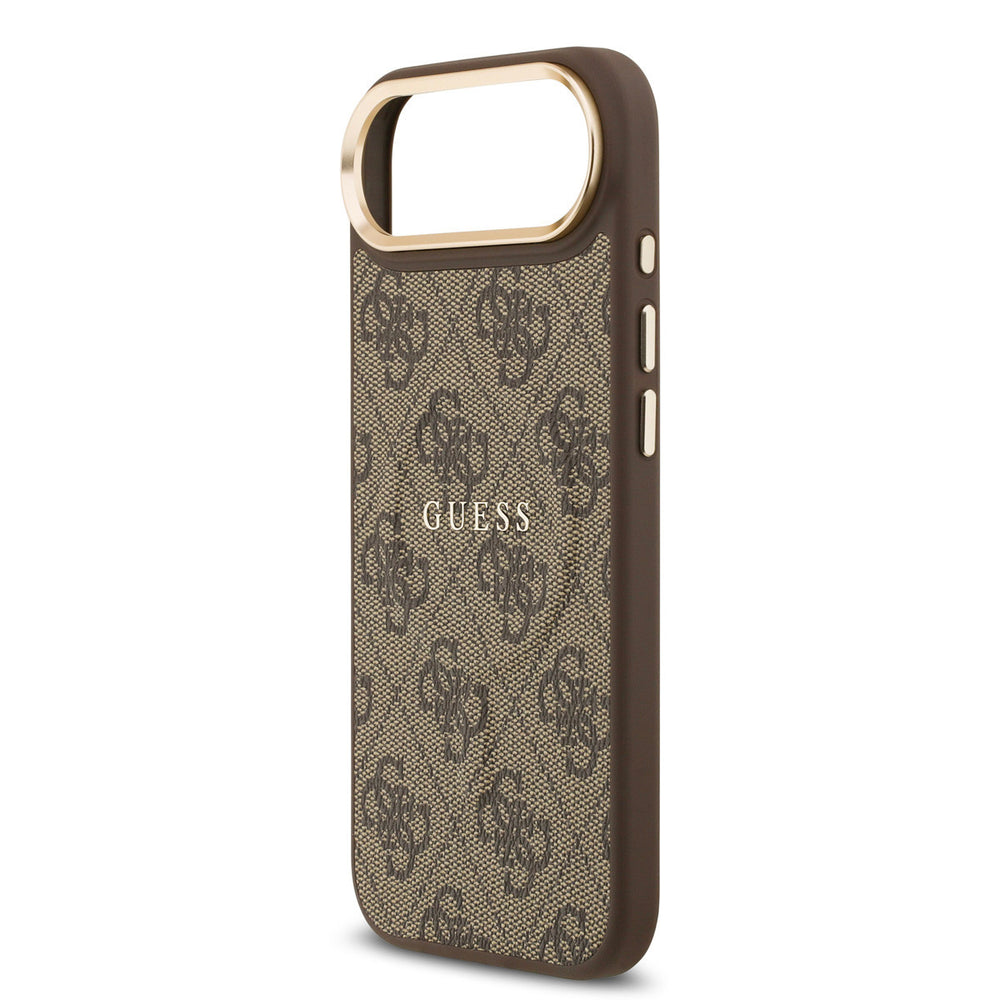 Guess iPhone Air Backcover hoesje - Magsafe - 4G Classic Logo - Gold Edge - Bruin-Hoesjes-Ilumina Benelux
