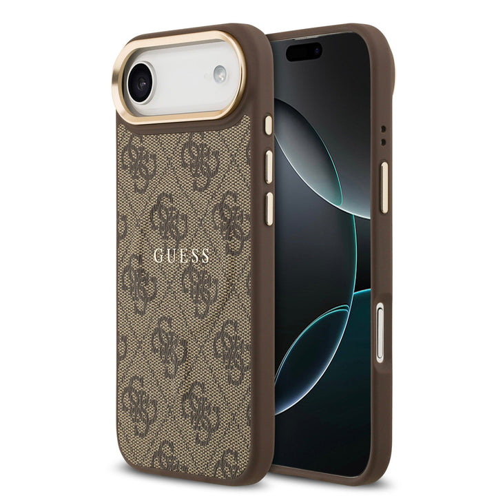 Guess iPhone Air Backcover hoesje - Magsafe - 4G Classic Logo - Gold Edge - Bruin-Hoesjes-Ilumina Benelux