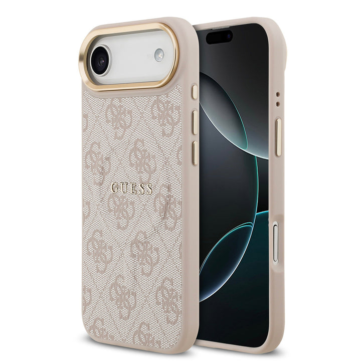 Guess iPhone Air Backcover hoesje - Magsafe - 4G Classic Logo - Gold Edge - Roze-Hoesjes-Ilumina Benelux