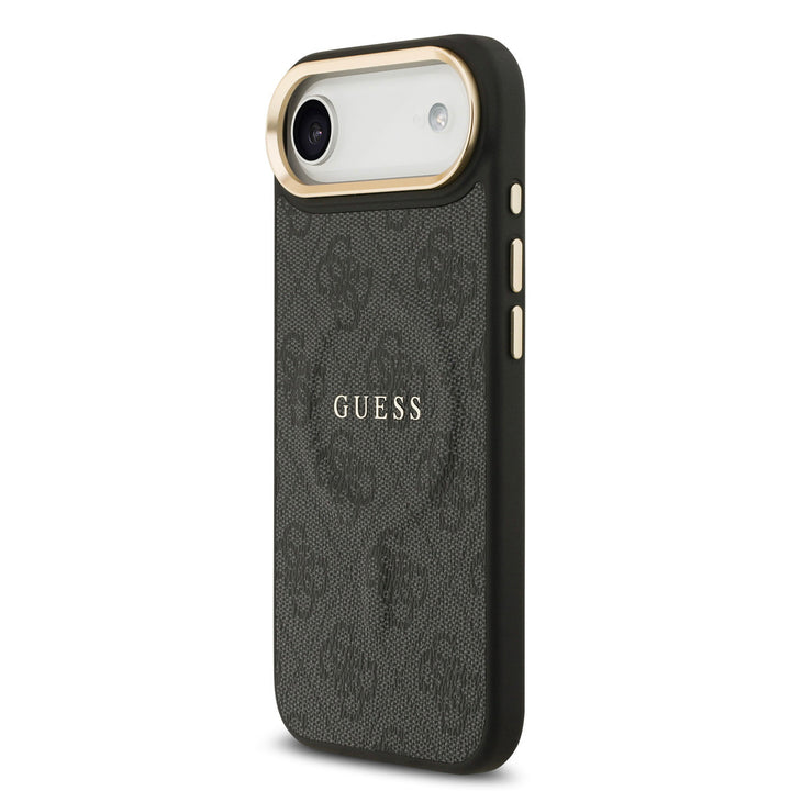Guess iPhone Air Backcover hoesje - Magsafe - 4G Classic Logo - Gold Edge - Zwart-Hoesjes-Ilumina Benelux