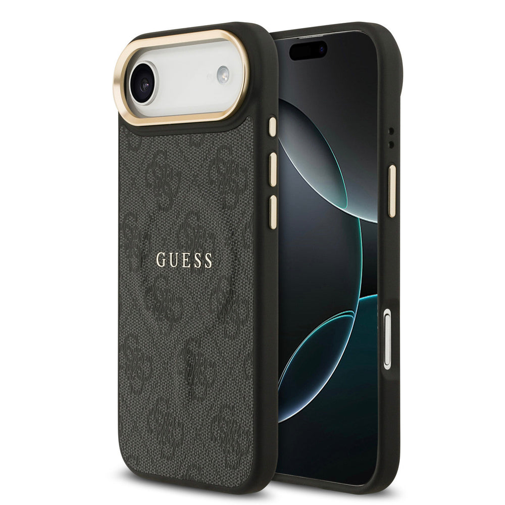 Guess iPhone Air Backcover hoesje - Magsafe - 4G Classic Logo - Gold Edge - Zwart-Hoesjes-Ilumina Benelux