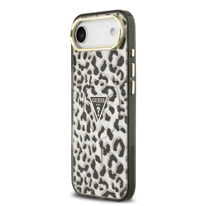 Guess iPhone Air Backcover hoesje - Magsafe - Leopard Glitter Edition - Zwart-Hoesjes-Ilumina Benelux