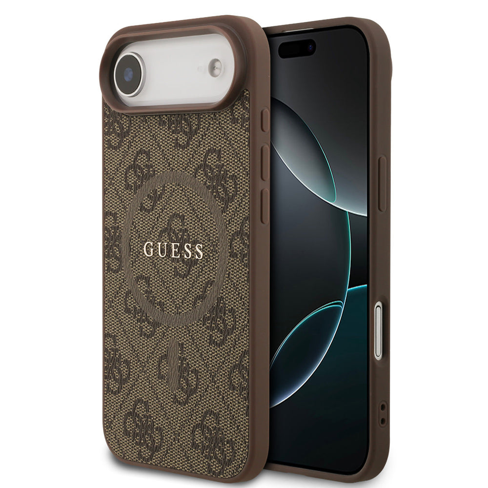 Guess iPhone Air Backcover hoesje - Magsafe PU Leather - 4G Classic Logo - Bruin-Hoesjes-Ilumina Benelux