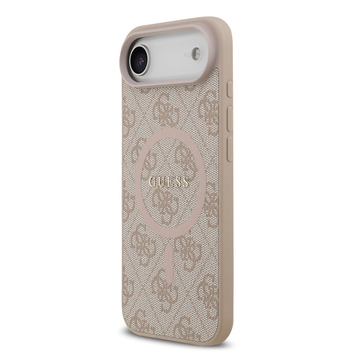 Guess iPhone Air Backcover hoesje - Magsafe PU Leather - 4G Classic Logo - Roze-Hoesjes-Ilumina Benelux