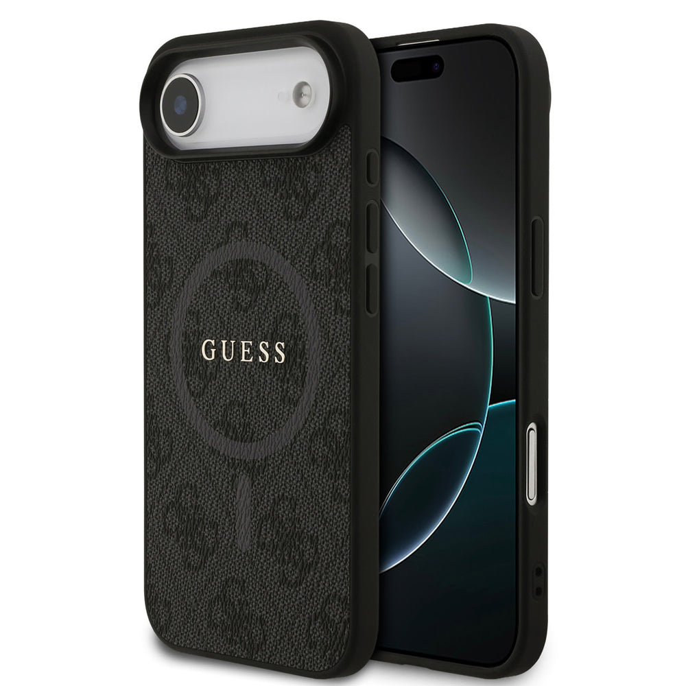 Guess iPhone Air Backcover hoesje - Magsafe PU Leather - 4G Classic Logo - Zwart-Hoesjes-Ilumina Benelux