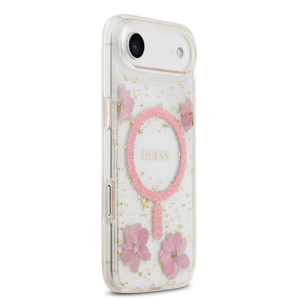 Guess iPhone Air Backcover hoesje - Magsafe - Resin Flowers Design - Roze-Hoesjes-Ilumina Benelux