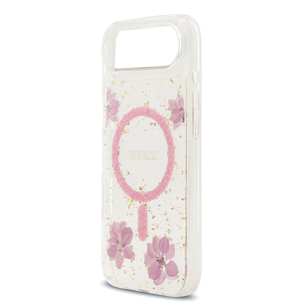 Guess iPhone Air Backcover hoesje - Magsafe - Resin Flowers Design - Roze-Hoesjes-Ilumina Benelux
