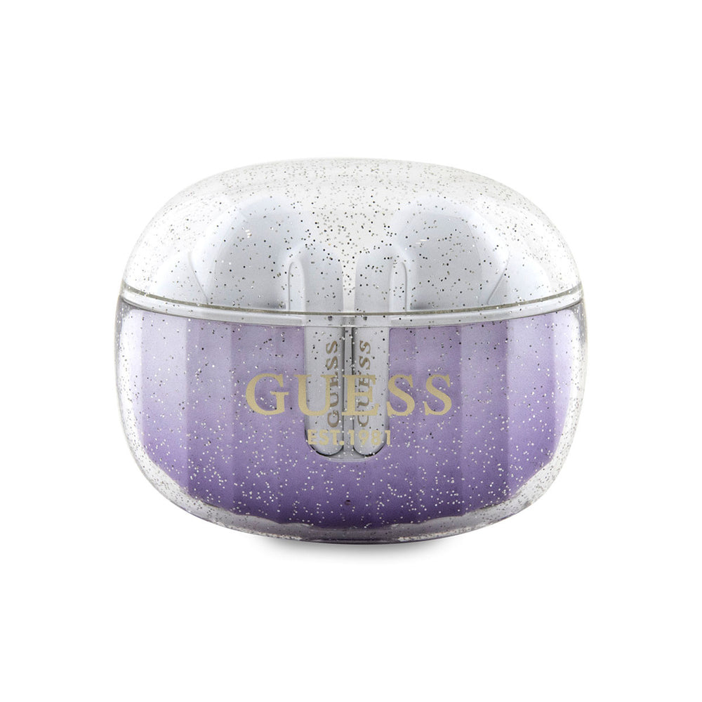 Guess oortje TWS - glitter gradient - Paars-In-ear koptelefoon-Ilumina Benelux