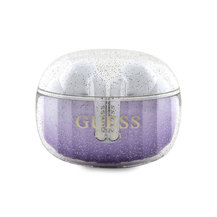 Guess oortje TWS - glitter gradient - Paars-In-ear koptelefoon-Ilumina Benelux