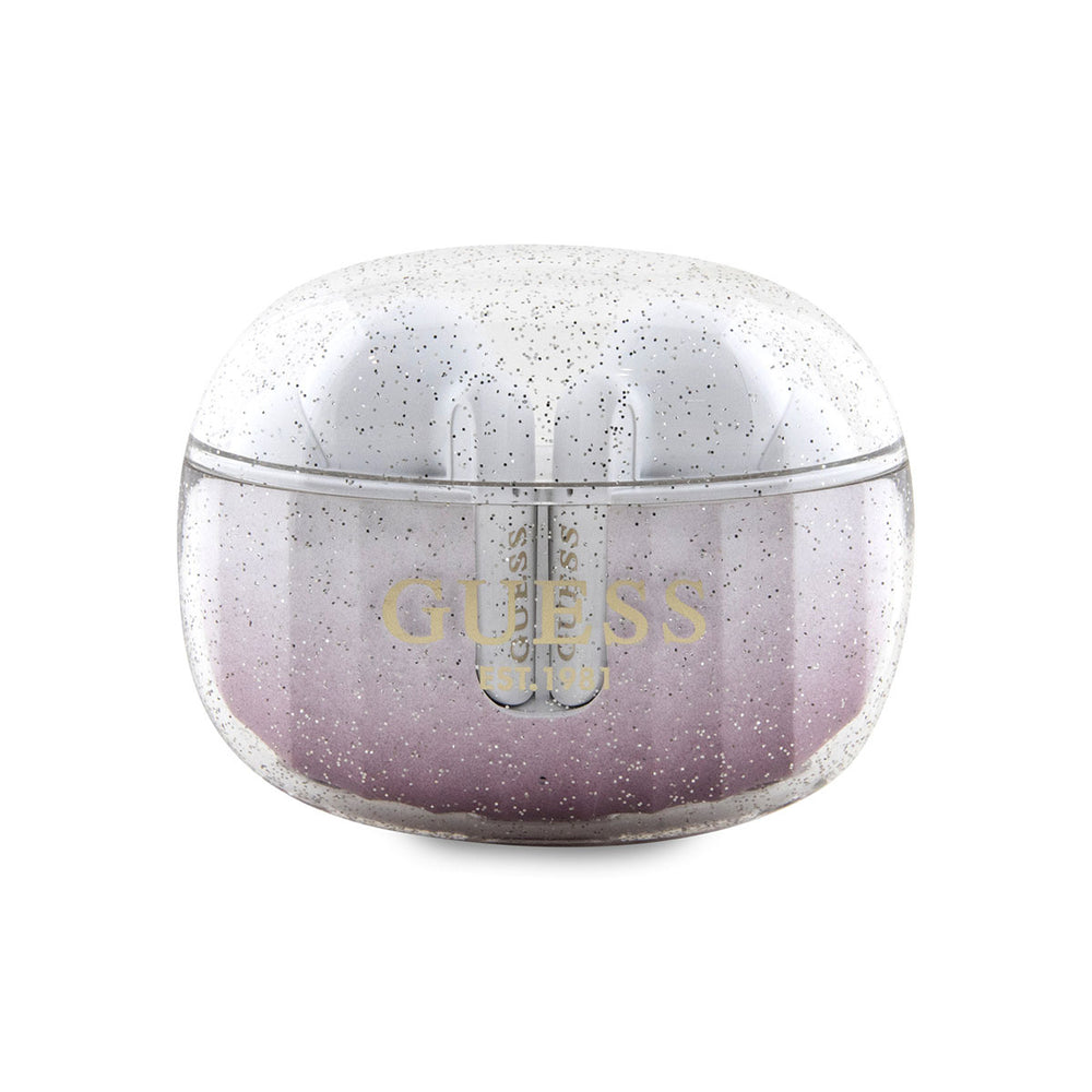 Guess oortje TWS - glitter gradient - Roze-In-ear koptelefoon-Ilumina Benelux