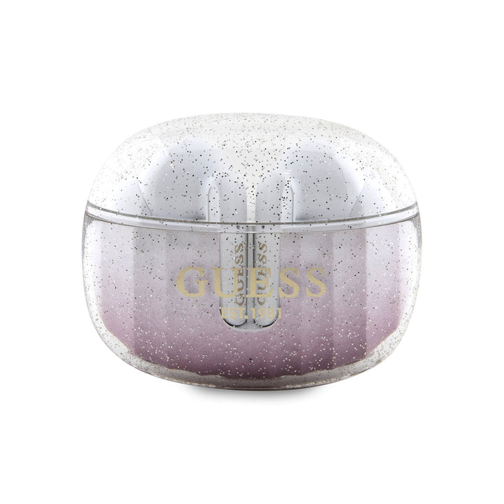 Guess oortje TWS - glitter gradient - Roze-In-ear koptelefoon-Ilumina Benelux