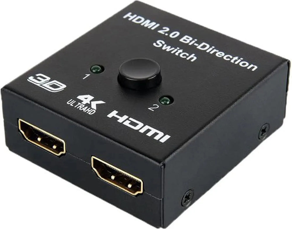 HDMI Splitter – 1 In 2 Uit Bidirectionele Switch – 4K 3D 1080P – HDMI Hub – Zwart-HDMI-switch-Ilumina Benelux