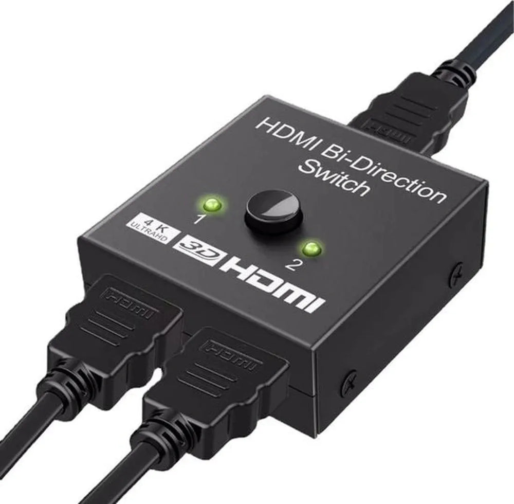 HDMI Splitter – 1 In 2 Uit Bidirectionele Switch – 4K 3D 1080P – HDMI Hub – Zwart-HDMI-switch-Ilumina Benelux