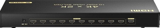 HDMI Splitter 1x10 – 4K HDMI 1.4 – 10 Poorts – 1080P/3D/Dolby – IR & EDID – Plug & Play – Zwart-HDMI-switch-Ilumina Benelux