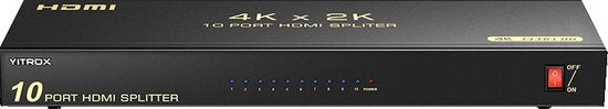 HDMI Splitter 1x10 – 4K HDMI 1.4 – 10 Poorts – 1080P/3D/Dolby – IR & EDID – Plug & Play – Zwart-HDMI-switch-Ilumina Benelux