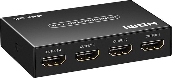 HDMI Splitter 1x4 – 4K Ultra HD – 3D Ondersteuning – Metalen Behuizing – Plug & Play – Zwart-HDMI-switch-Ilumina Benelux