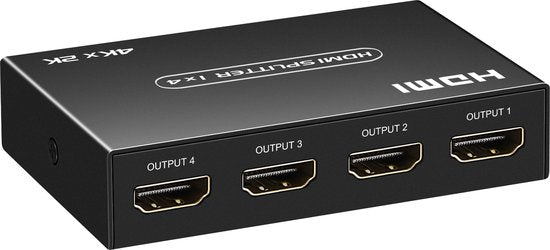 HDMI Splitter 1x4 – 4K Ultra HD – 3D Ondersteuning – Metalen Behuizing – Plug & Play – Zwart-HDMI-switch-Ilumina Benelux
