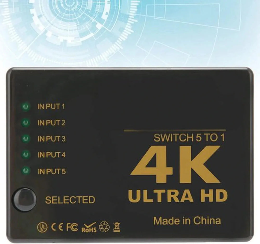 HDMI Switch 3 Poorten – 4K HDMI Schakelaar – Met Afstandsbediening – Status LED’s – Zwart-HDMI-switch-Ilumina Benelux
