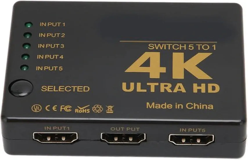 HDMI Switch 3 Poorten – 4K HDMI Schakelaar – Met Afstandsbediening – Status LED’s – Zwart-HDMI-switch-Ilumina Benelux