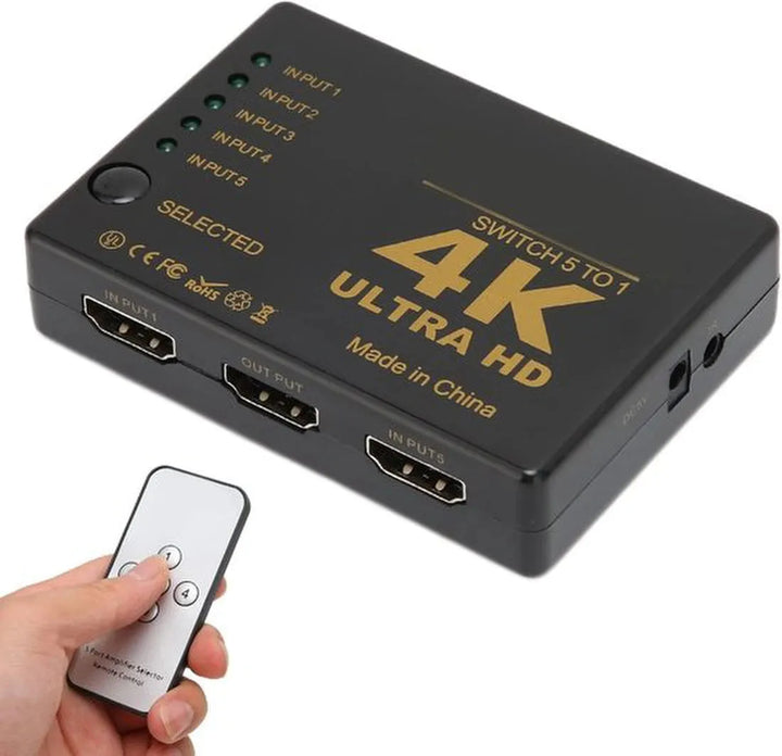 HDMI Switch 3 Poorten – 4K HDMI Schakelaar – Met Afstandsbediening – Status LED’s – Zwart-HDMI-switch-Ilumina Benelux