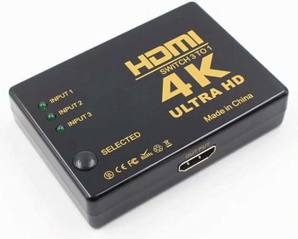 HDMI Switch Splitter – 3-in-1 HD-uitgang – Video & Audio Adapter – Voor HDTV PC TV – Zwart-HDMI-switch-Ilumina Benelux