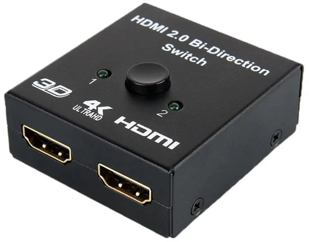 HDMI Switch Splitter – Bi-directioneel 1 in 2 out – 4K UHD 3D – Voor TV/Monitor/Console/Projector – Zwart-HDMI-switch-Ilumina Benelux