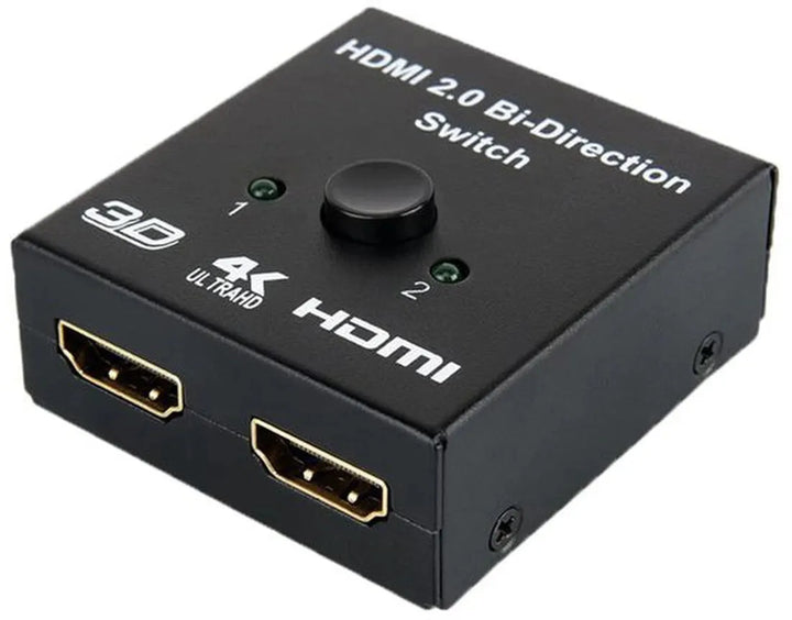 HDMI Switch Splitter – Bi-directioneel 1 in 2 out – 4K UHD 3D – Voor TV/Monitor/Console/Projector – Zwart-HDMI-switch-Ilumina Benelux