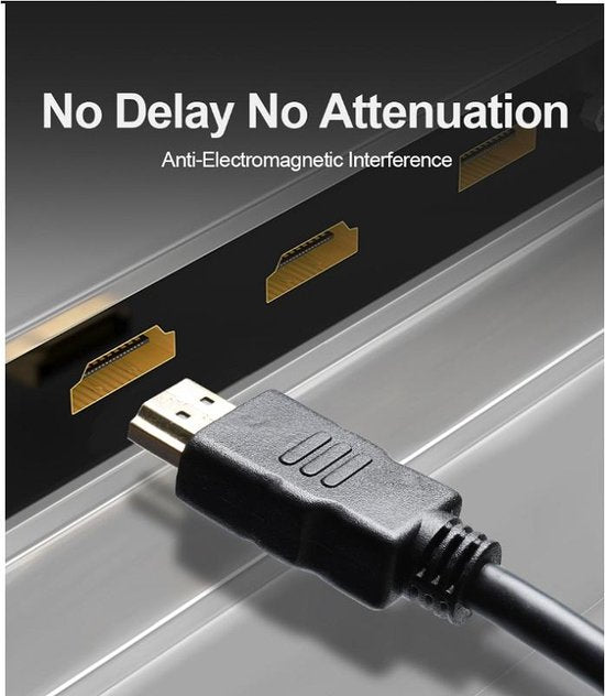 HDMI kabel – Geschikt voor PS5, PS4, Xbox, TV, PC – 3 Meter – 4K Ultra HD HDMI 1.4 – Vergulde connectoren – Zwart-HDMI kabel-Ilumina Benelux