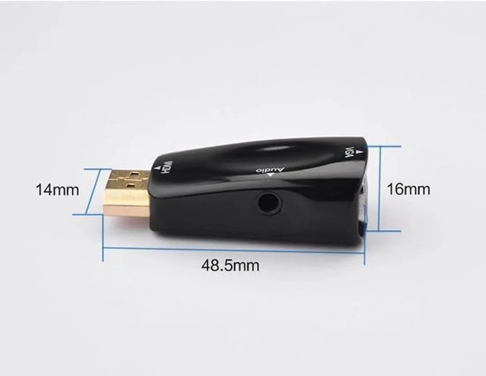 HDMI naar VGA Converter – Adapter met Audio Uitgang – Plug & Play – Incl. 3.5mm Audiokabel – Zwart-HDMI-switch-Ilumina Benelux