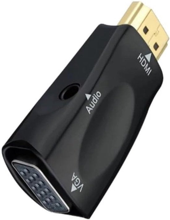 HDMI naar VGA Converter – Adapter met Audio Uitgang – Plug & Play – Incl. 3.5mm Audiokabel – Zwart-HDMI-switch-Ilumina Benelux