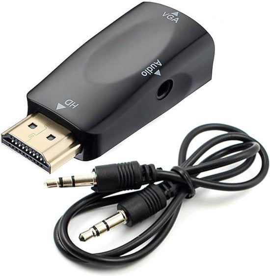HDMI naar VGA Converter – Adapter met Audio Uitgang – Plug & Play – Incl. 3.5mm Audiokabel – Zwart-HDMI-switch-Ilumina Benelux
