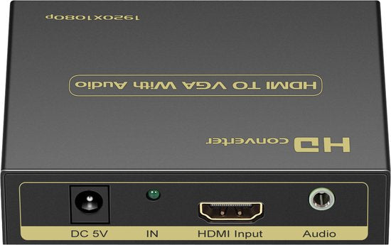 HDMI naar VGA Converter – Met 3.5mm Audio-uitgang – 1080p Mini Adapter – Plug & Play – Zwart-HDMI-switch-Ilumina Benelux