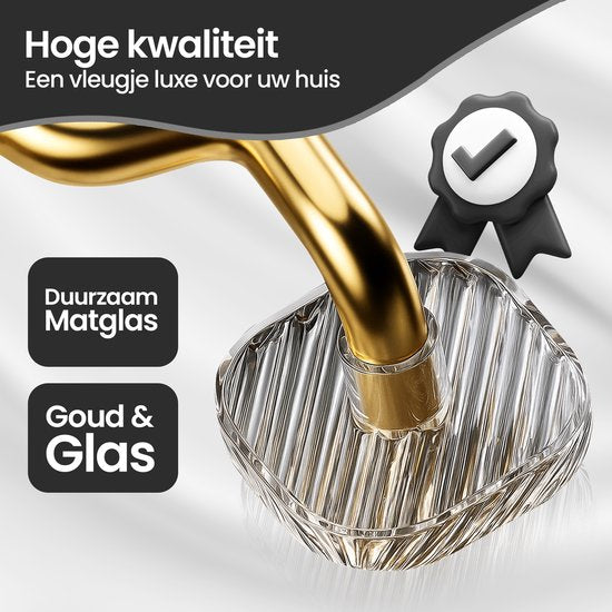Handdoekrek 60 cm – Zelfklevend Zonder Boren – RVS Handdoekhouder 20 kg Draagkracht – Goudkleurig – Velox Goods VL-533-Handdoekhouder-Ilumina Benelux