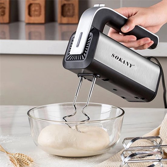 Handmixer – 500W Extra Krachtig – 5 Snelheden – Dubbele Kloppers & Deeghaken – Incl. Accessoires – Zwart-Keukenmachine-Ilumina Benelux