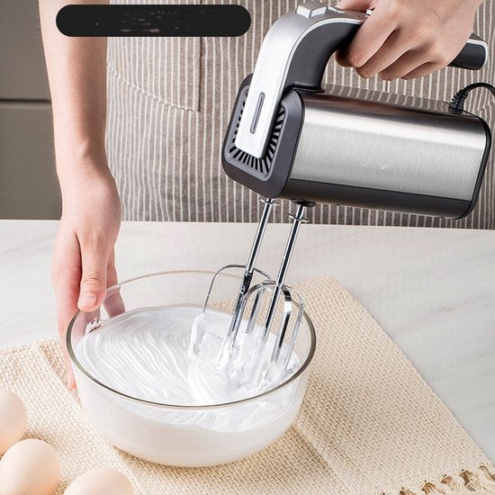 Handmixer – 500W Extra Krachtig – 5 Snelheden – Dubbele Kloppers & Deeghaken – Incl. Accessoires – Zwart-Keukenmachine-Ilumina Benelux