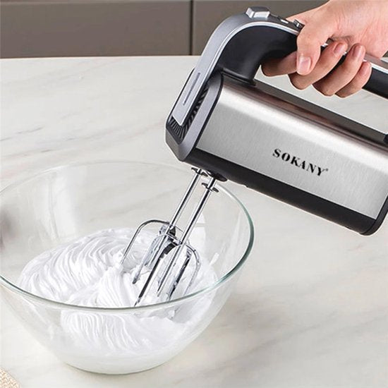 Handmixer – 500W Extra Krachtig – 5 Snelheden – Dubbele Kloppers & Deeghaken – Incl. Accessoires – Zwart-Keukenmachine-Ilumina Benelux