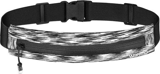 Hardloop heuptasje – Sportband met opbergvak – Voor smartphone tot 6,7 inch – Lichtgewicht waterafstotend – Grijs-Ilumina Benelux