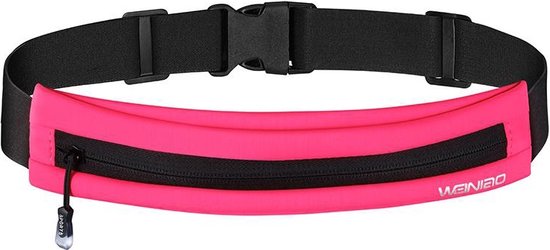 Hardloop heuptasje – Sportband met opbergvak – Voor smartphone tot 6,7 inch – Lichtgewicht waterafstotend – Roze-Ilumina Benelux