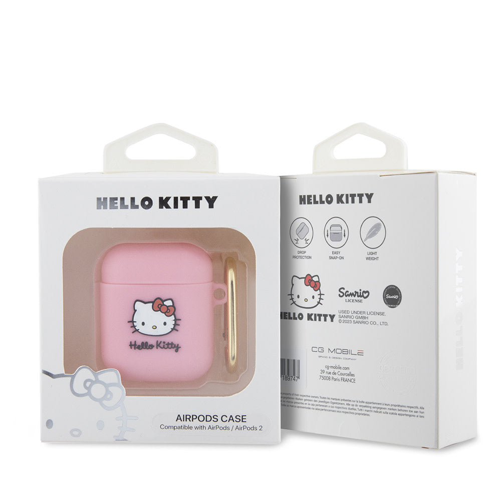 Hello Kitty AirPod 1/2 AirPods Case 3D SIL Kitty - Roze-Koptelefoon case-Ilumina Benelux