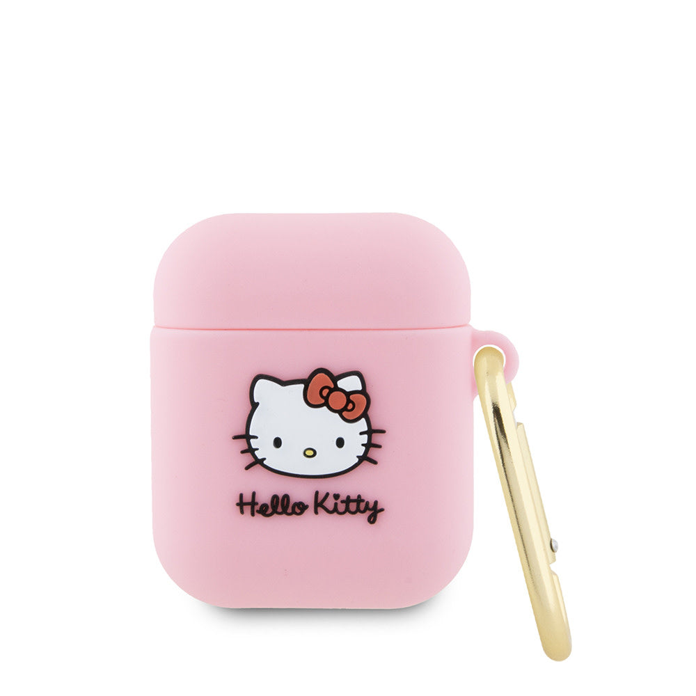 Hello Kitty AirPod 1/2 AirPods Case 3D SIL Kitty - Roze-Koptelefoon case-Ilumina Benelux