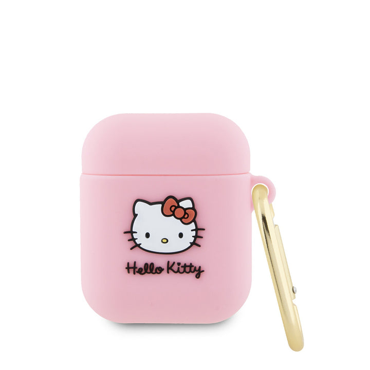 Hello Kitty AirPod 1/2 AirPods Case 3D SIL Kitty - Roze-Koptelefoon case-Ilumina Benelux