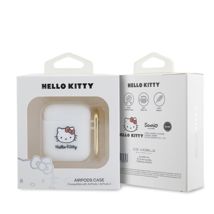 Hello Kitty AirPod 1/2 AirPods Case 3D SIL Kitty - Wit-Koptelefoon case-Ilumina Benelux