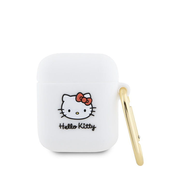 Hello Kitty AirPod 1/2 AirPods Case 3D SIL Kitty - Wit-Koptelefoon case-Ilumina Benelux