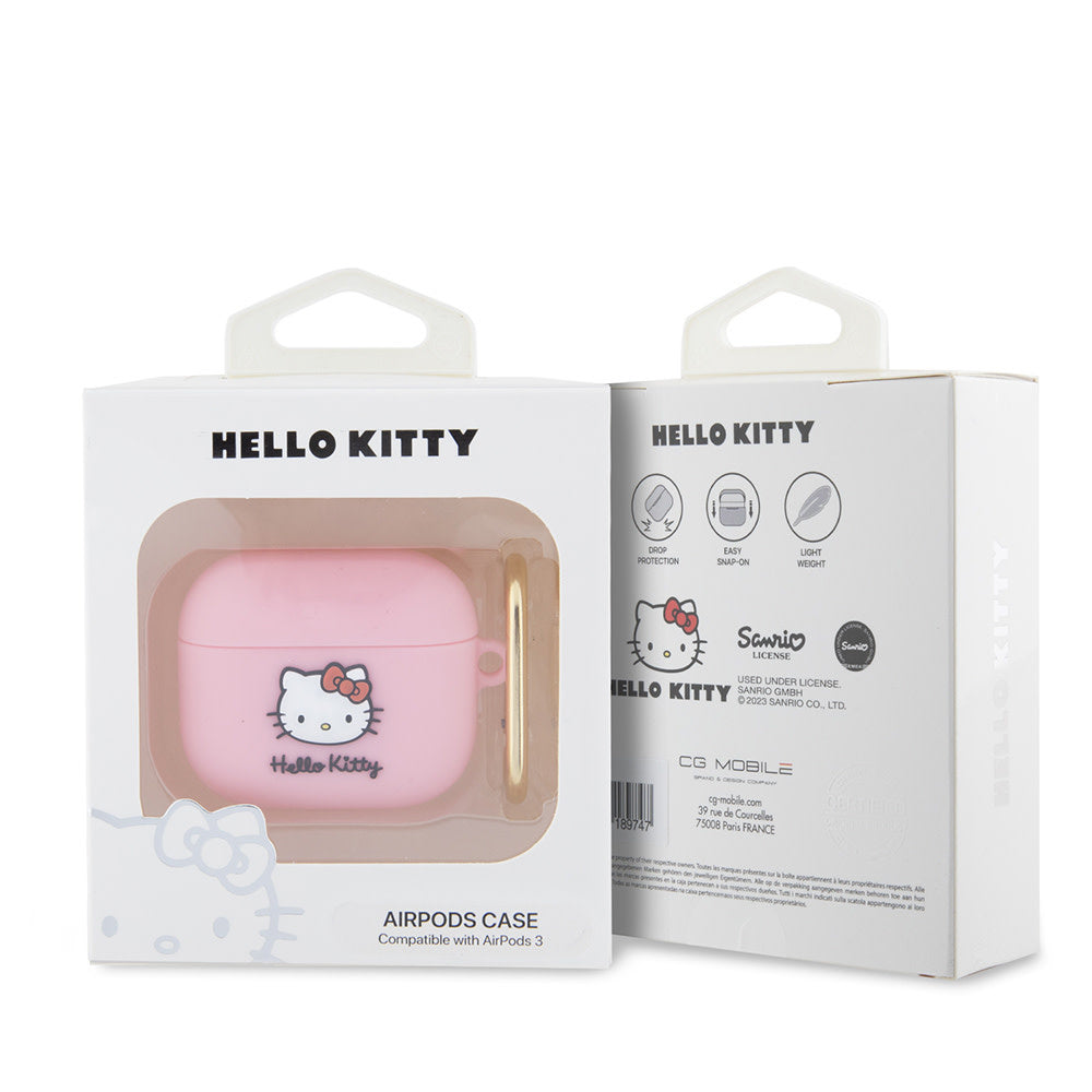 Hello Kitty AirPod 3 AirPods Case 3D SIL Kitty - Roze-Koptelefoon case-Ilumina Benelux