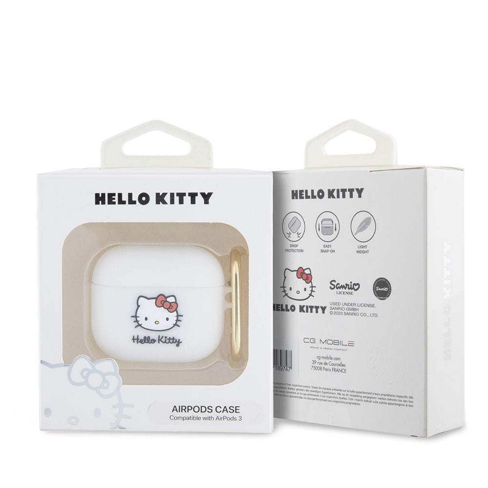 Hello Kitty AirPod 3 AirPods Case 3D SIL Kitty - Wit-Koptelefoon case-Ilumina Benelux