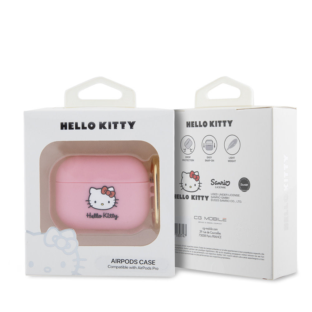 Hello Kitty AirPods Pro & Pro 2 Case - 3D SIL Kitty - Roze-Koptelefoon case-Ilumina Benelux