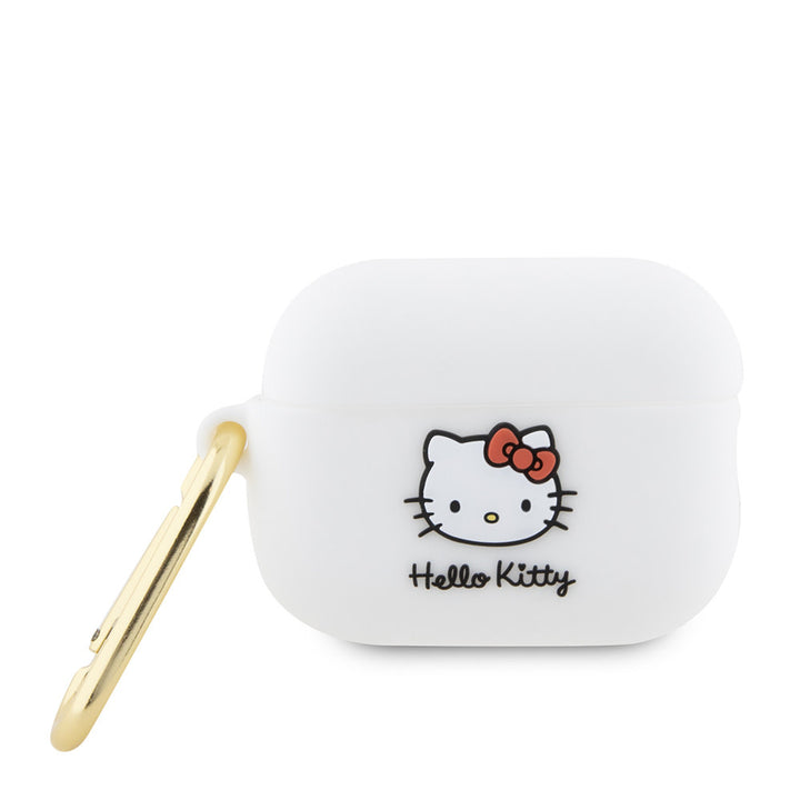Hello Kitty AirPods Pro & Pro 2 Case - 3D SIL Kitty - Wit-Koptelefoon case-Ilumina Benelux