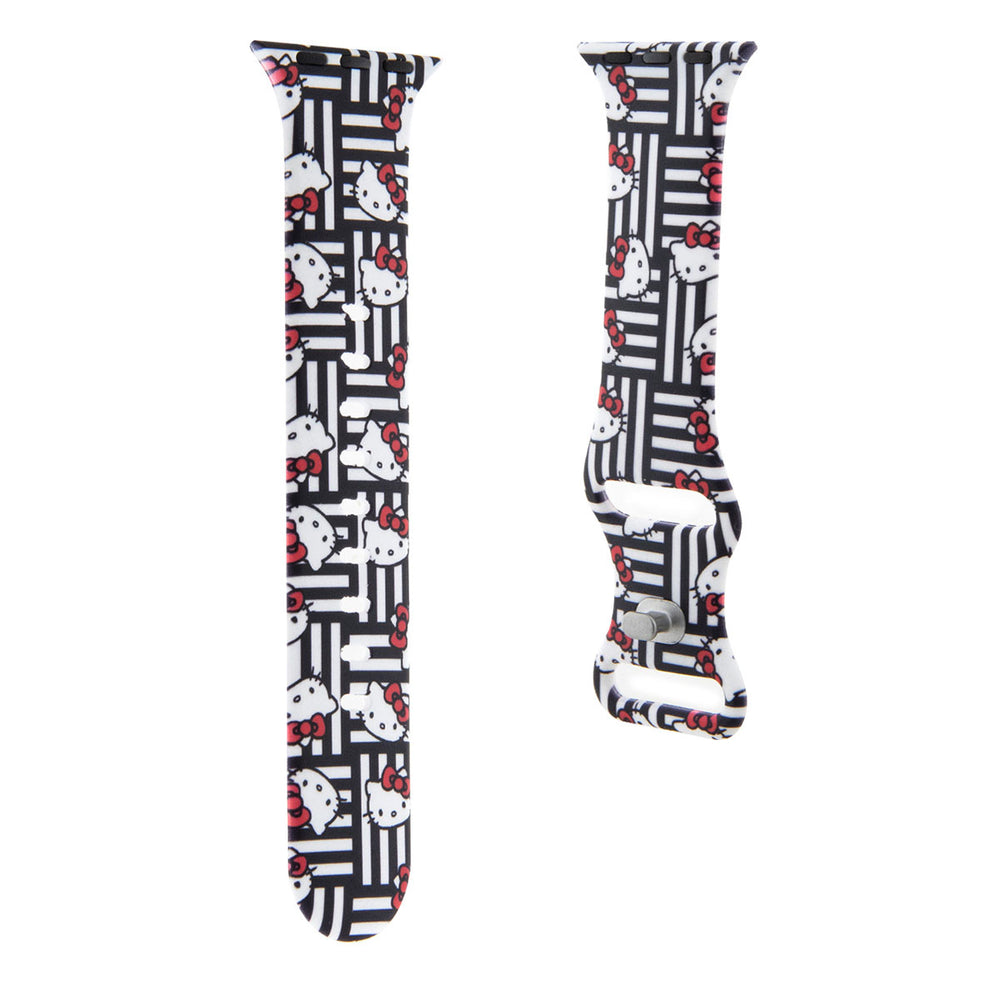 Hello Kitty Apple Watch Straps Heads and bows pettern - Black-Horlogebandjes-Ilumina Benelux