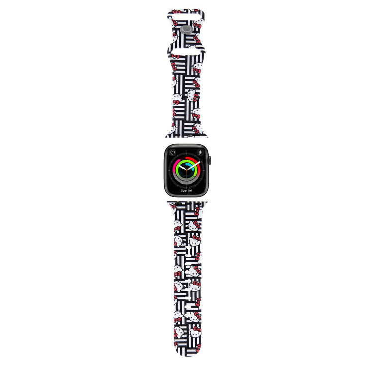 Hello Kitty Apple Watch Straps Heads and bows pettern - Black-Horlogebandjes-Ilumina Benelux