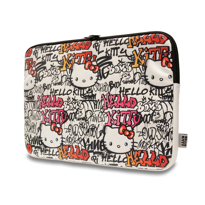 Hello Kitty Laptophoes voor 14 inch apparaten - tags graffiti - beige-Laptopcover-Ilumina Benelux